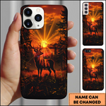 Blisscorners Deer Golden Sunset Forest Silhouette 3D Phonecase