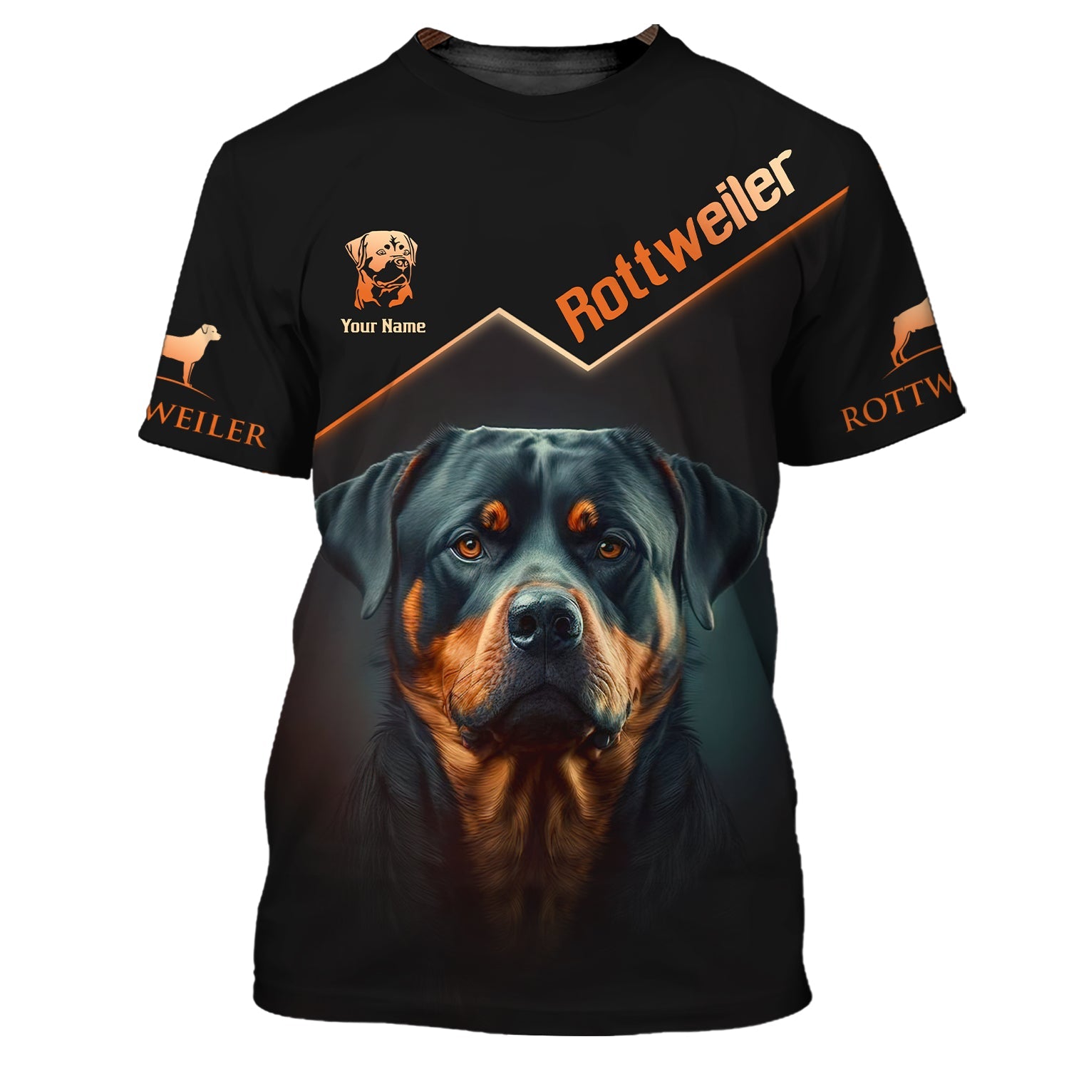 Blisscorners 3D Full Print Brave Rottweiler Zipper Hoodie Personalized Name Gift For Rottweiler Lovers