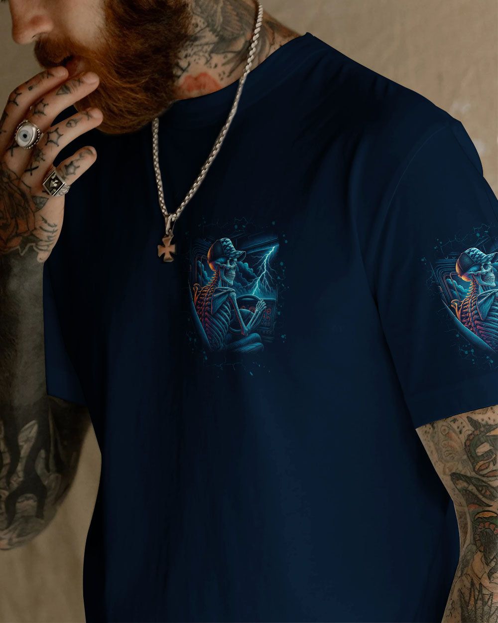 BLISSCORNERS I MAY BE OLD LINEMAN SKULL ALL OVER PRINT