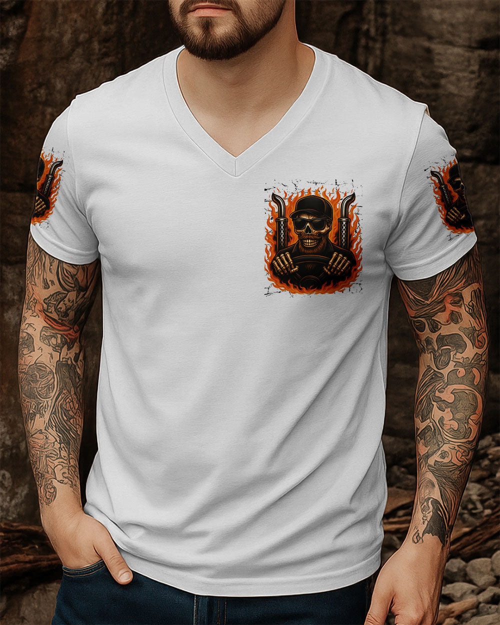 BLISSCORNERS I CLIMB HIGHER IN BOOTS LINEMAN SKULL ALL OVER PRINT
