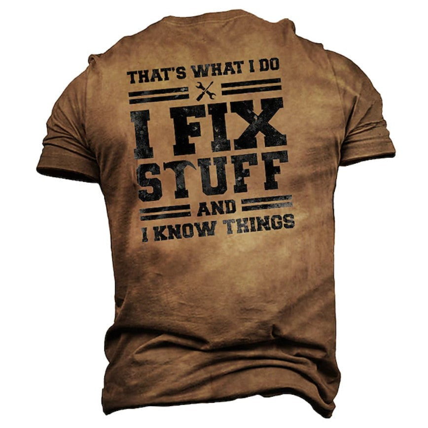 Blisscorners I Fix Stuff And I Know Thinks Retro Mechanic T-shirt, Father’s Day Mechanic Shirt, Gift Idea For Him