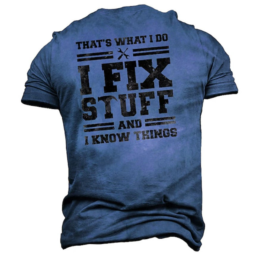 Blisscorners I Fix Stuff And I Know Thinks Retro Mechanic T-shirt, Father’s Day Mechanic Shirt, Gift Idea For Him