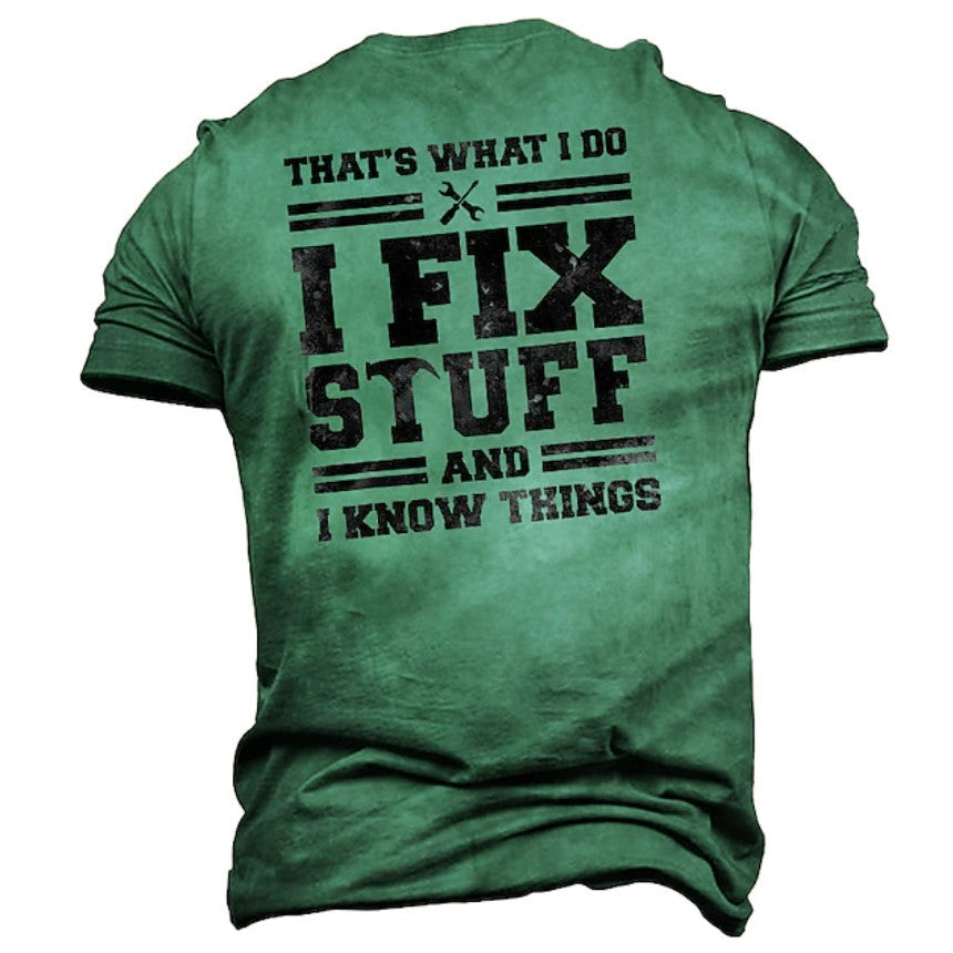 Blisscorners I Fix Stuff And I Know Thinks Retro Mechanic T-shirt, Father’s Day Mechanic Shirt, Gift Idea For Him