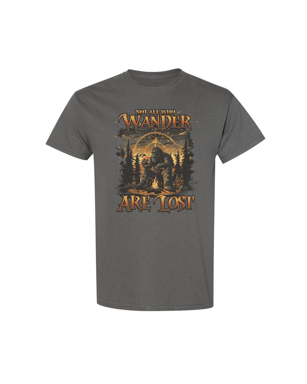 BLISSCORNERS NOT ALL WHO WANDER ARE LOST BIGFOOT COMPASS  COTTON SHIRT