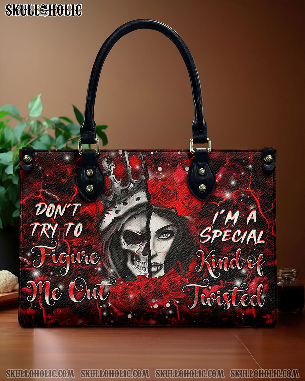 BLISSCORNERS DON'T TRY TO FIGURE ME OUT LEATHER HANDBAG