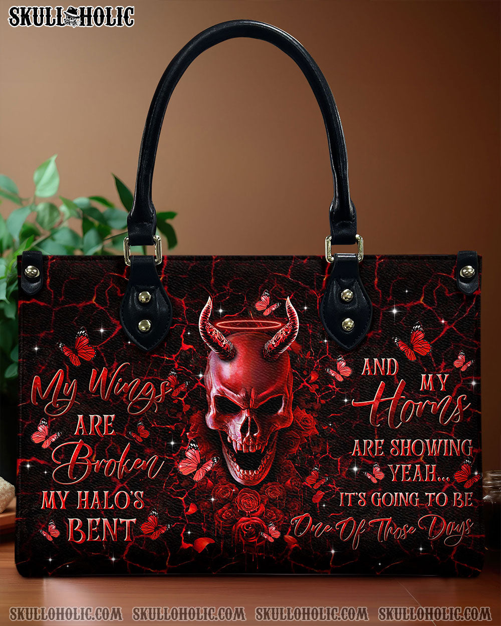 BLISSCORNERS IT'S GOING TO BE ONE OF THOSE DAYS SKULL LEATHER HANDBAG