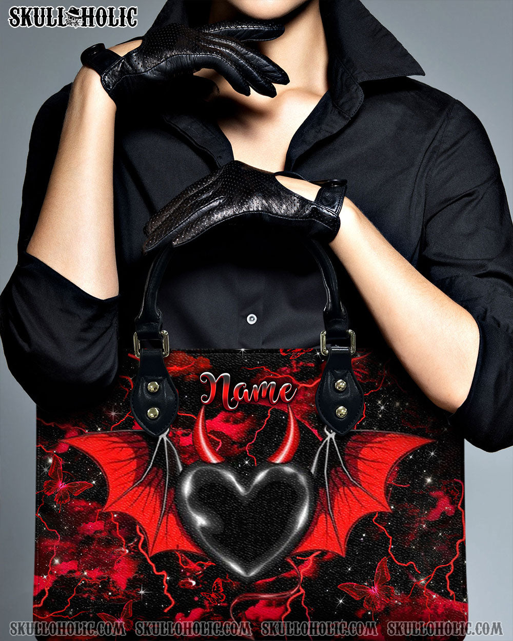 BLISSCORNERS EVIL HEART LEATHER HANDBAG