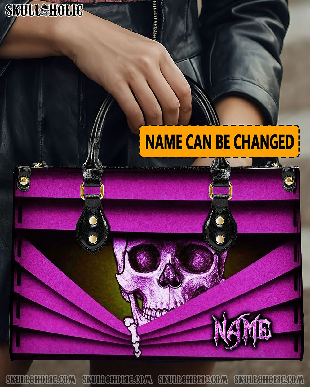 BLISSCORNERS PINK SKULL LEATHER HANDBAG