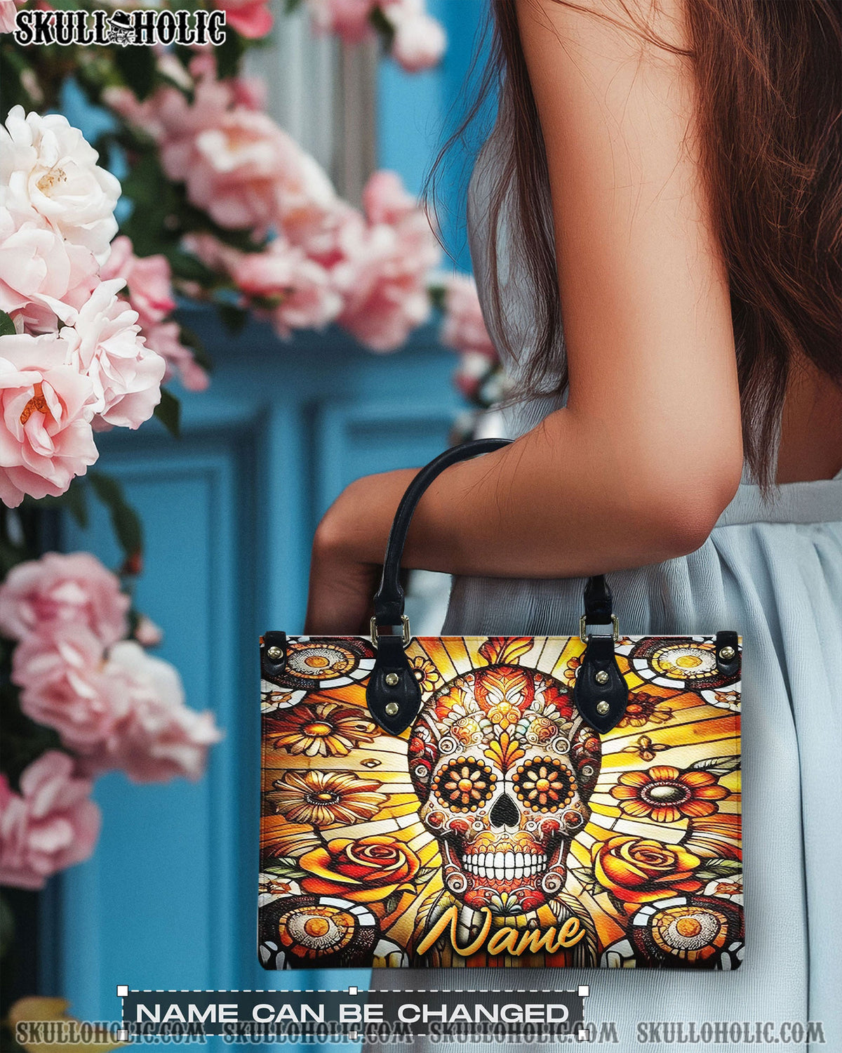 BLISSCORNERS SUGAR SKULL LEATHER HANDBAG