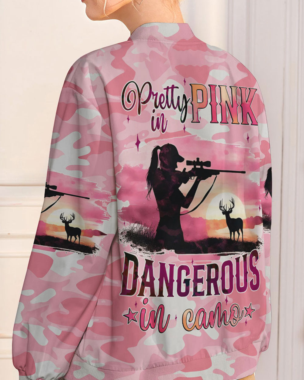 BLISSCORNERS PRETTY IN PINK HUNTING BOMBER JACKET