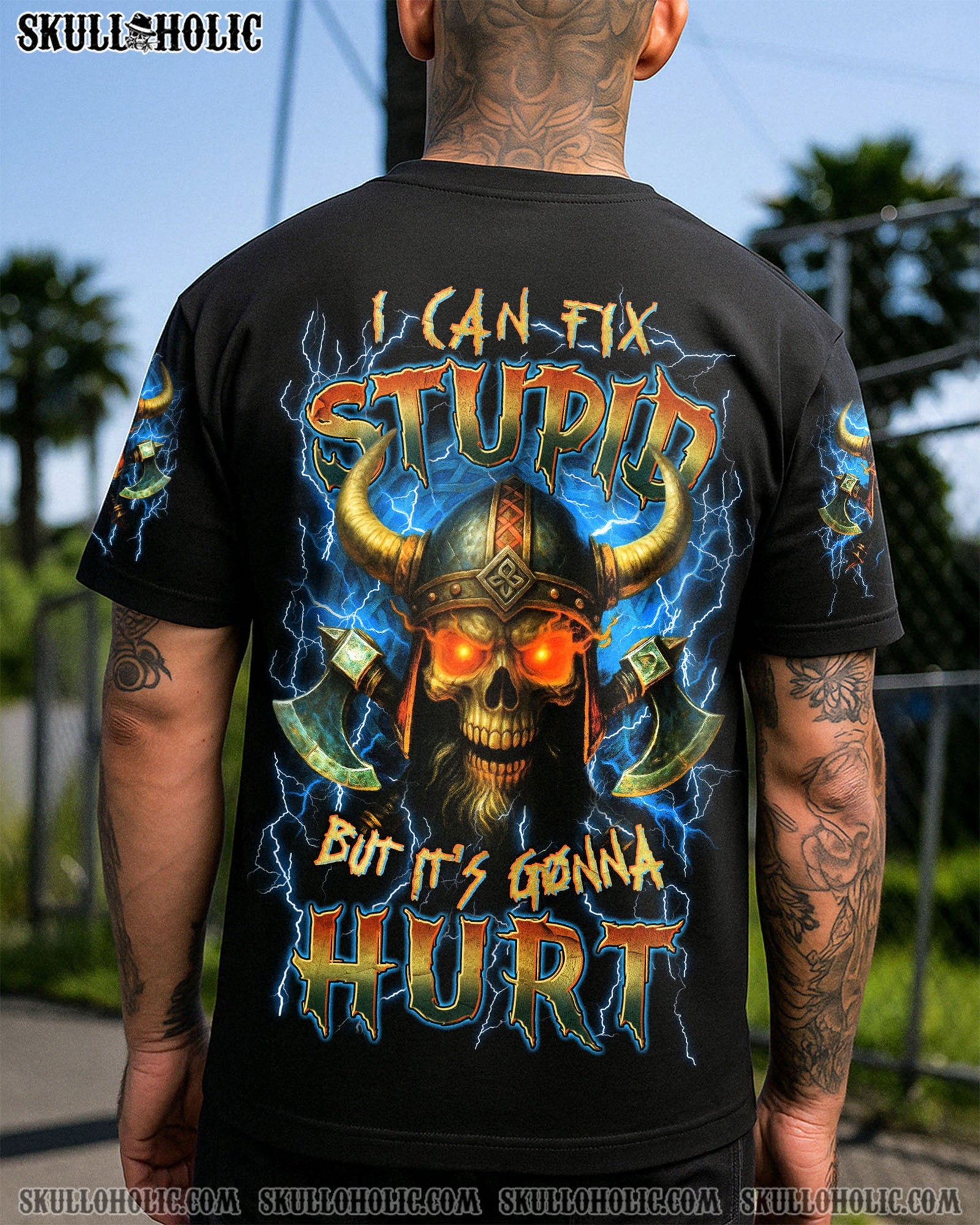 BLISSCORNERS I CAN FIX STUPID BUT IT'S GONNA HURT VIKING ALL OVER PRINT