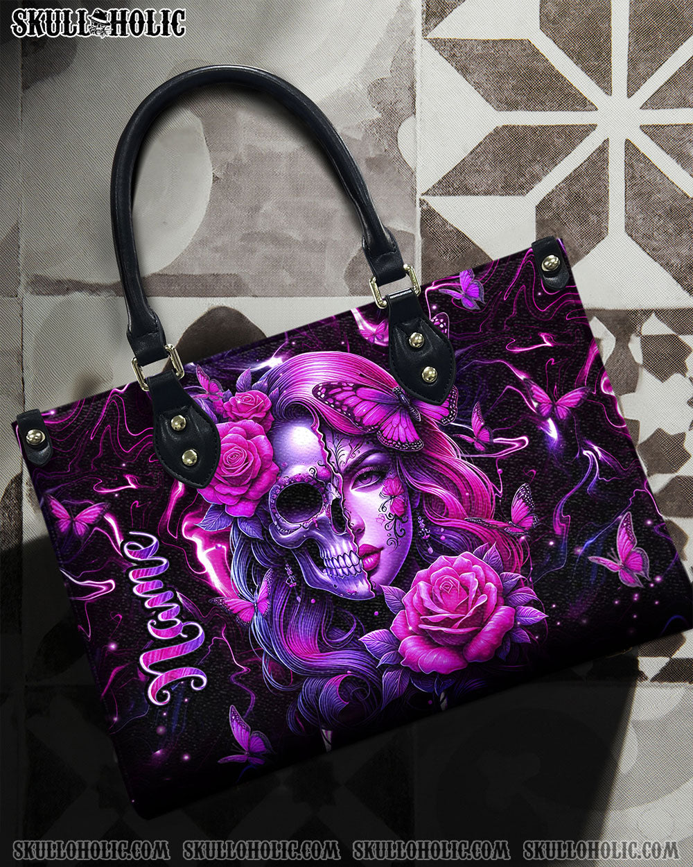 BLISSCORNERS SKULL LADY LEATHER HANDBAG