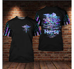 Blisscorners Caduceus Nurse Life Hologram Style 3D Printed, Flag Pattern Nurse Shirt, Best Gift for Nurse