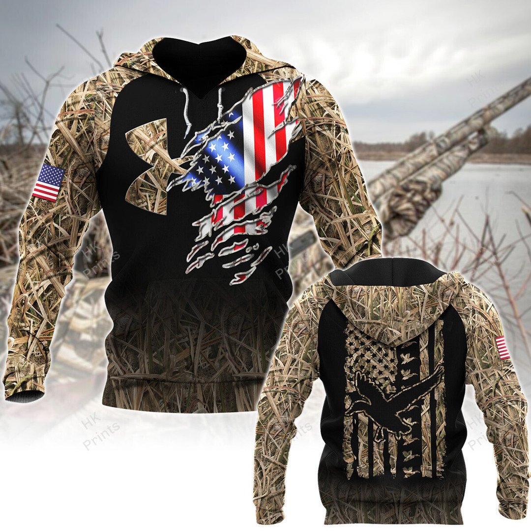 Blisscorners Ripped American Flag Duck Hunting Apparels