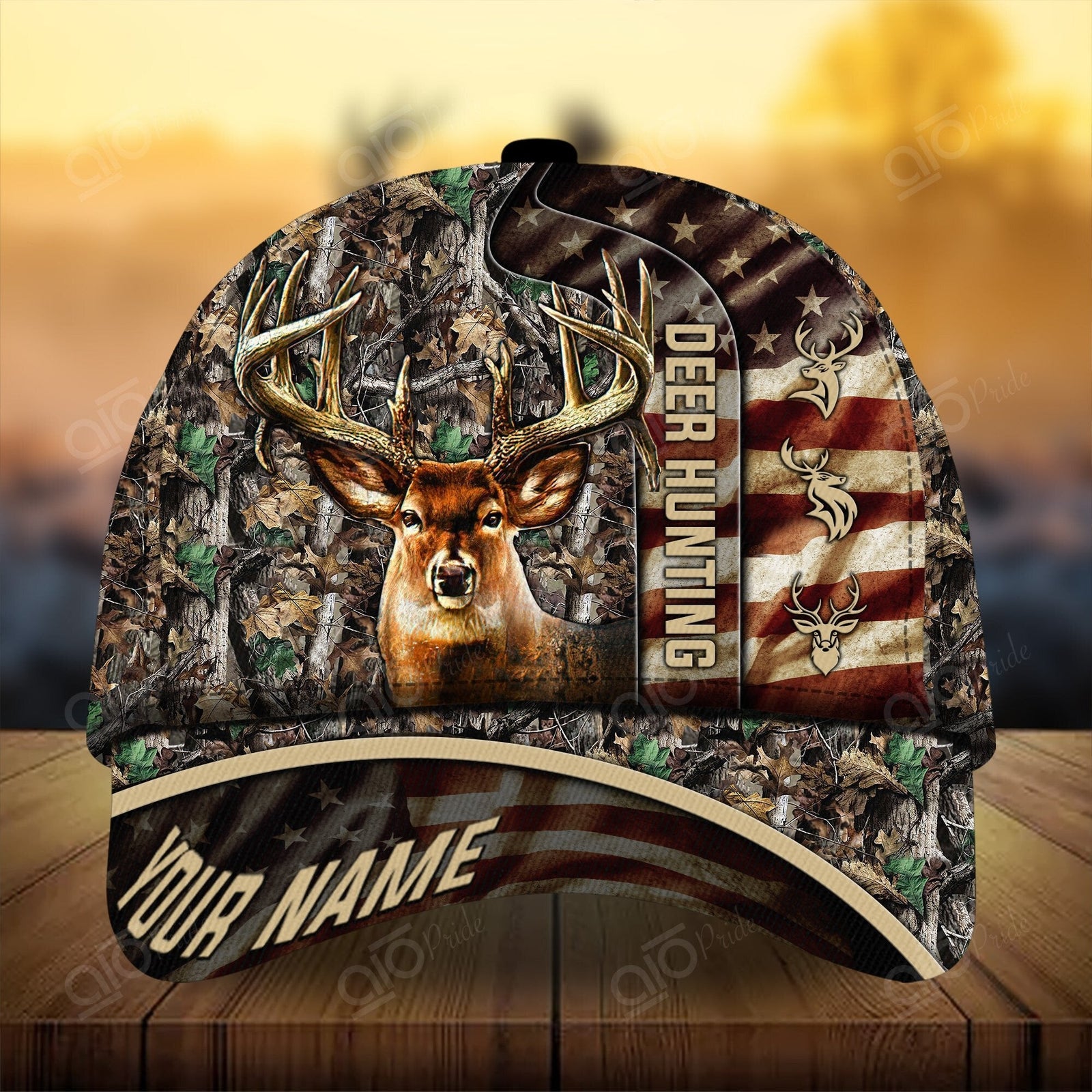 Blisscorners Colorful Deer Hunting Personalized Hats 3D Multicolored Camo