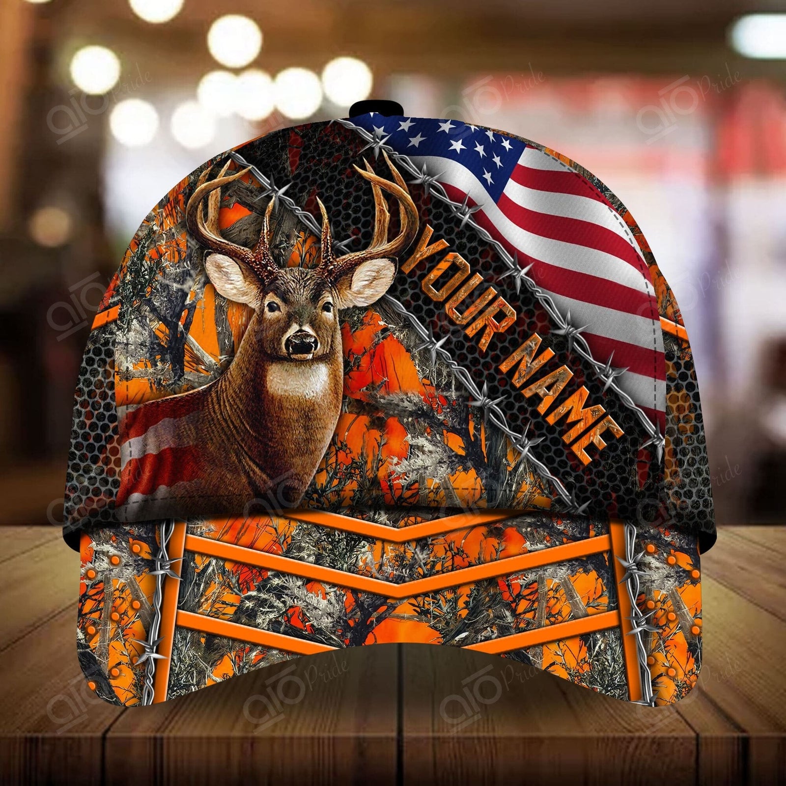 Blisscorners Crown Of Thorn Deer Hunting Personalized Hats 3D Multicolored