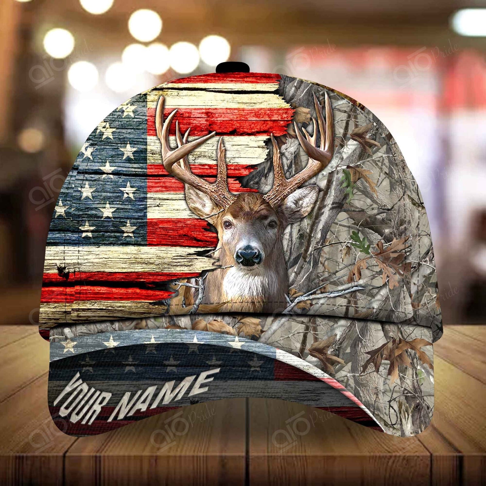 Blisscorners Auvrilone Pattern Deer Hunting Personalized Hats 3D Multicolored