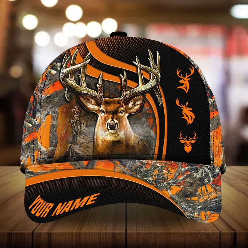 Blisscorners Deer Hunting Multicolor Pattern Personalized Cap