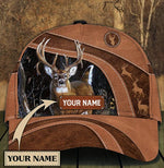 Blisscorners Deer Hunting Leather Pattern Personalized Cap