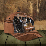 Blisscorners Deer Hunting Leather Pattern Personalized Cap