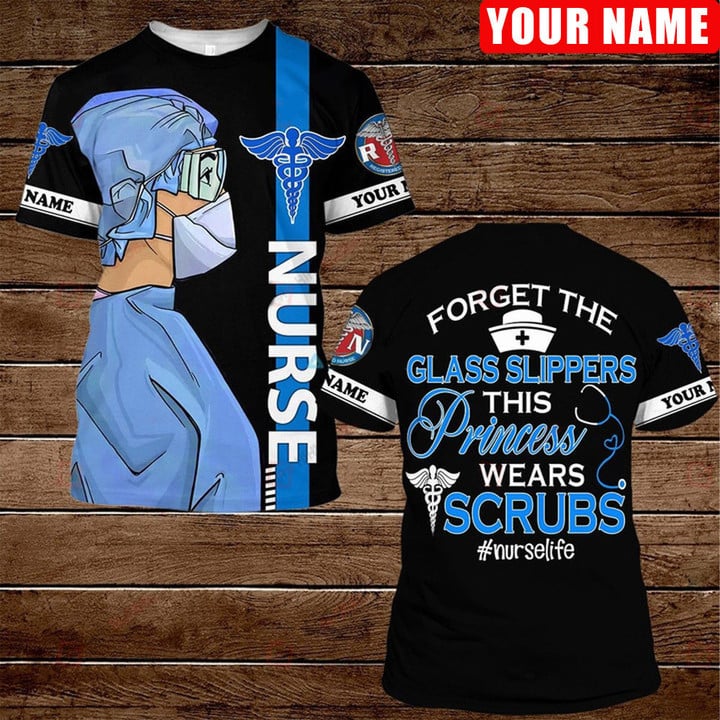 Blisscorners Personalized Nurse 3D All Over Print Shirt, This Princess Wears Scrubs, Nurse Life Shirt