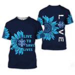 Blisscorners 3D All Over Print Love Sunflower Nurse 3D Shirt, Perfect Nurse Apparel, Nurse T-Shirt Cool Gift Idea