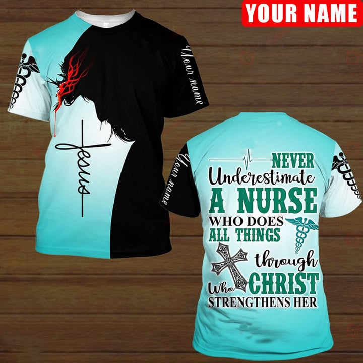 Blisscorners Personalized Jesus Nurse 3D Unisex Shirt, Perfect Gift Nurse Clothing, Gift for Him