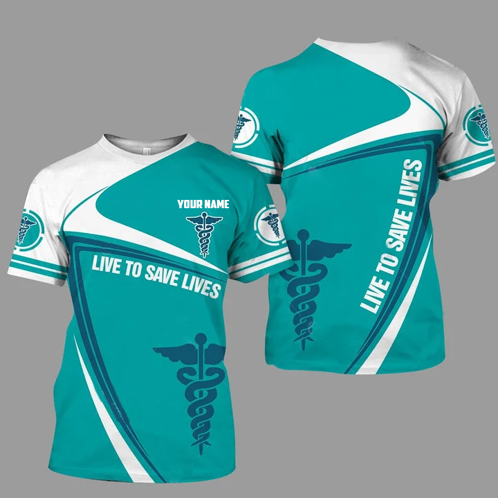 Blisscorners 3D All Over Print Live To Save Lives Nurse TShirt, Perfect Nurse Apparel Gift Ideas