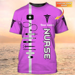 Blisscorners 3D All Over Print Nurse Tshirt, Nursing Custom Shirts, Nurse Life, Nurse Personalized Name