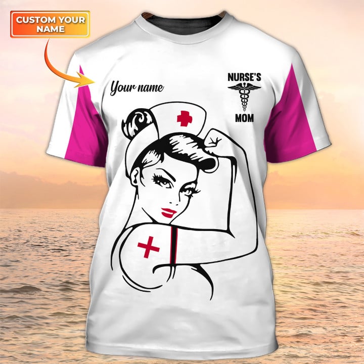 Blisscorners Nurse Mom Tshirt, Nursing Custom Shirts, Nurse Personalized Name, Funny Nurse Shirt
