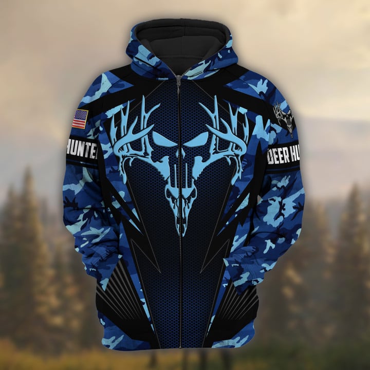 Blisscorners Personalized Name The Best Deer Hunting Hoodie & Zip Hoodie Camo Style  Multicolor