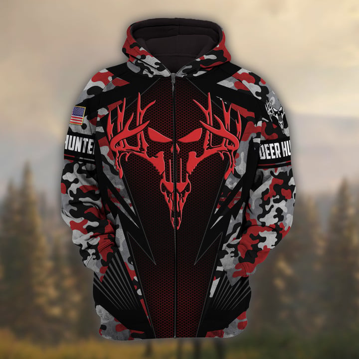 Blisscorners Personalized Name The Best Deer Hunting Hoodie & Zip Hoodie Camo Style  Multicolor