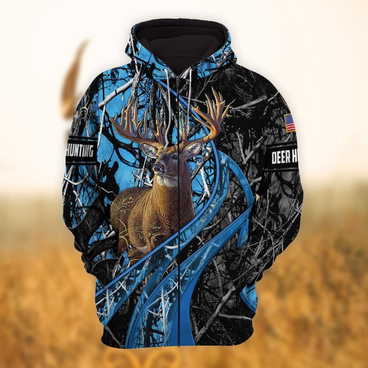 Blisscorners Personalized Name Hunting Hoodie & Zip Hoodie  Multicolor