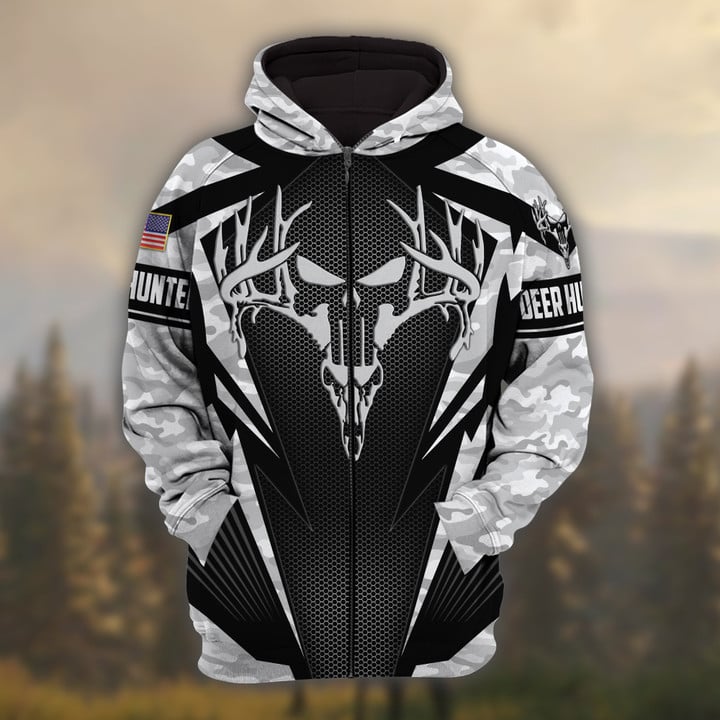 Blisscorners Personalized Name The Best Deer Hunting Hoodie & Zip Hoodie Camo Style  Multicolor