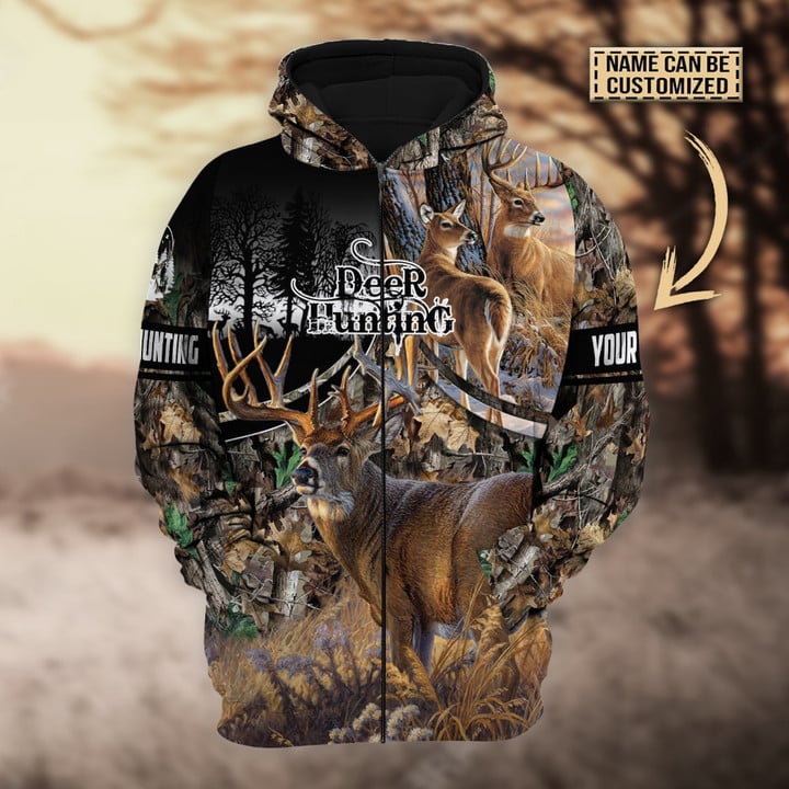 Blisscorners Personalized Name The Best Deer Hunting Hoodie & Zip Hoodie  Multicolor