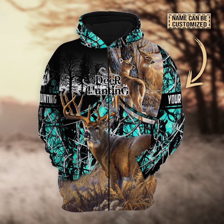 Blisscorners Personalized Name The Best Deer Hunting Hoodie & Zip Hoodie  Multicolor