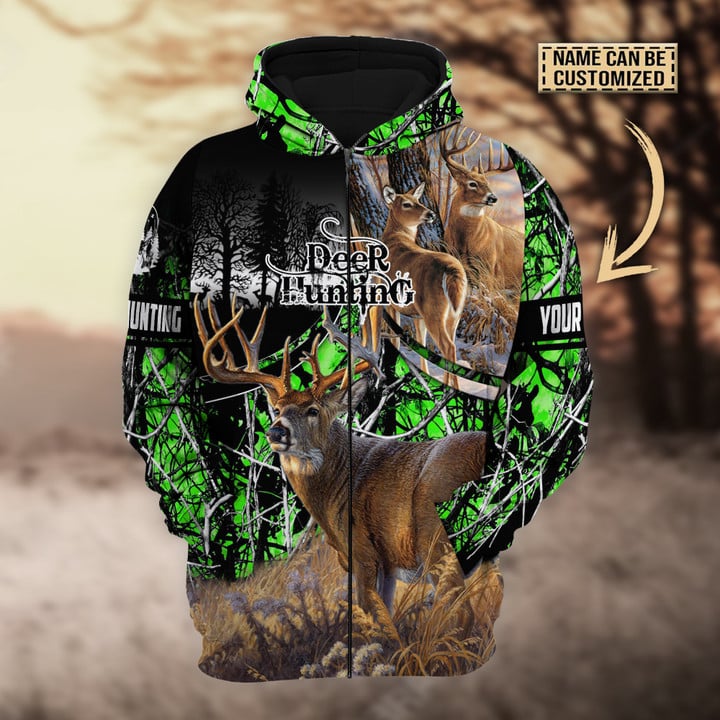 Blisscorners Personalized Name The Best Deer Hunting Hoodie & Zip Hoodie  Multicolor