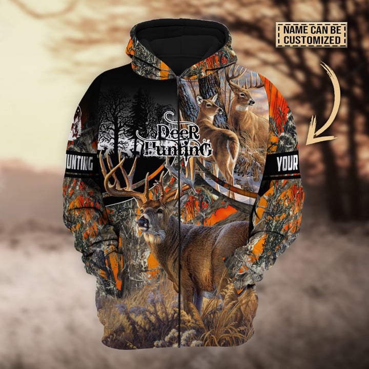 Blisscorners Personalized Name The Best Deer Hunting Hoodie & Zip Hoodie  Multicolor