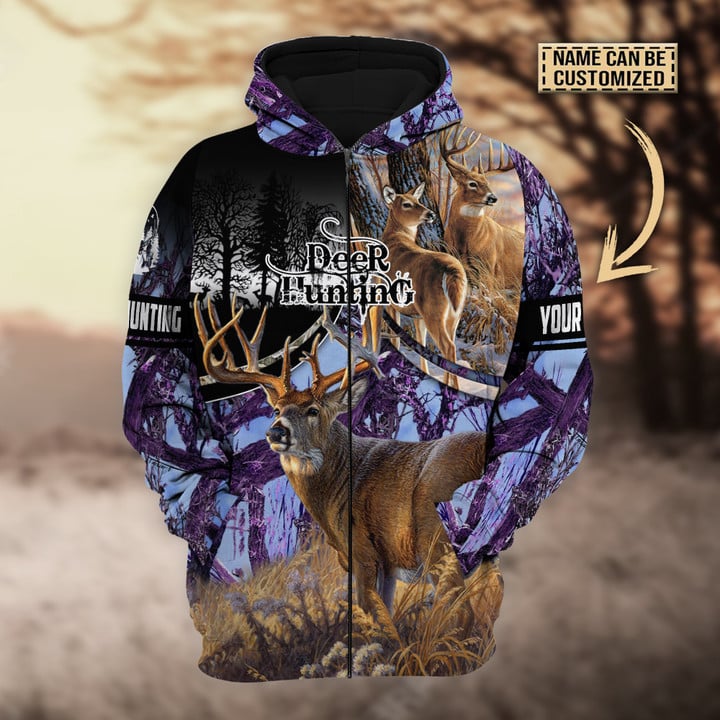 Blisscorners Personalized Name The Best Deer Hunting Hoodie & Zip Hoodie  Multicolor