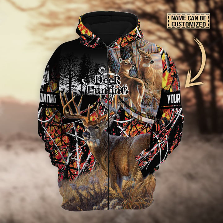 Blisscorners Personalized Name The Best Deer Hunting Hoodie & Zip Hoodie  Multicolor