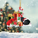 Blisscorners CORGI MERRY CHRISTMAS HANGING ORNAMENT