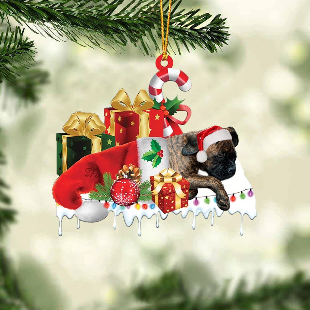 Blisscorners BLACK AND WHITE SHIH TZU MERRY CHRISTMAS HANGING ORNAMENT