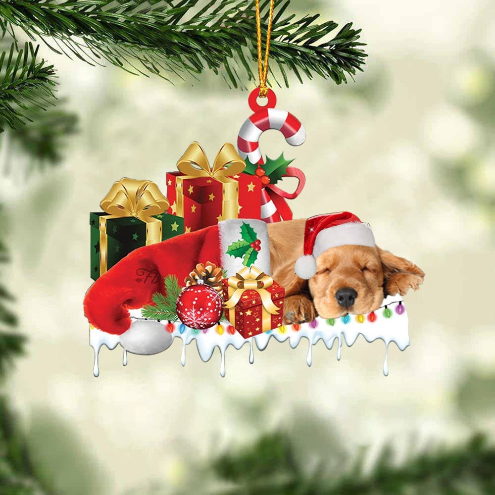 Blisscorners POMERANIAN 2 MERRY CHRISTMAS HANGING ORNAMENT