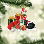 Blisscorners CORGI MERRY CHRISTMAS HANGING ORNAMENT