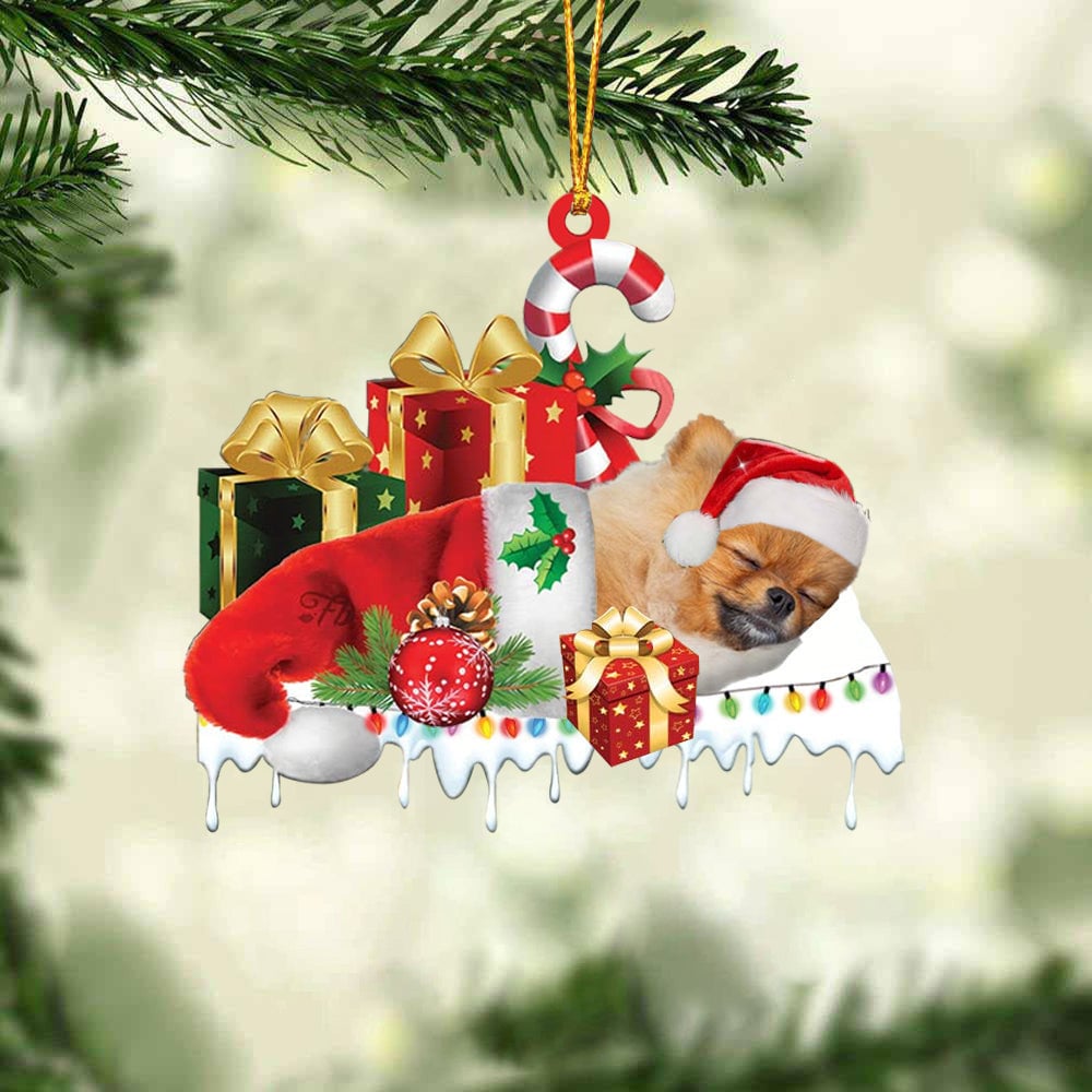 Blisscorners PUG MERRY CHRISTMAS HANGING ORNAMENT