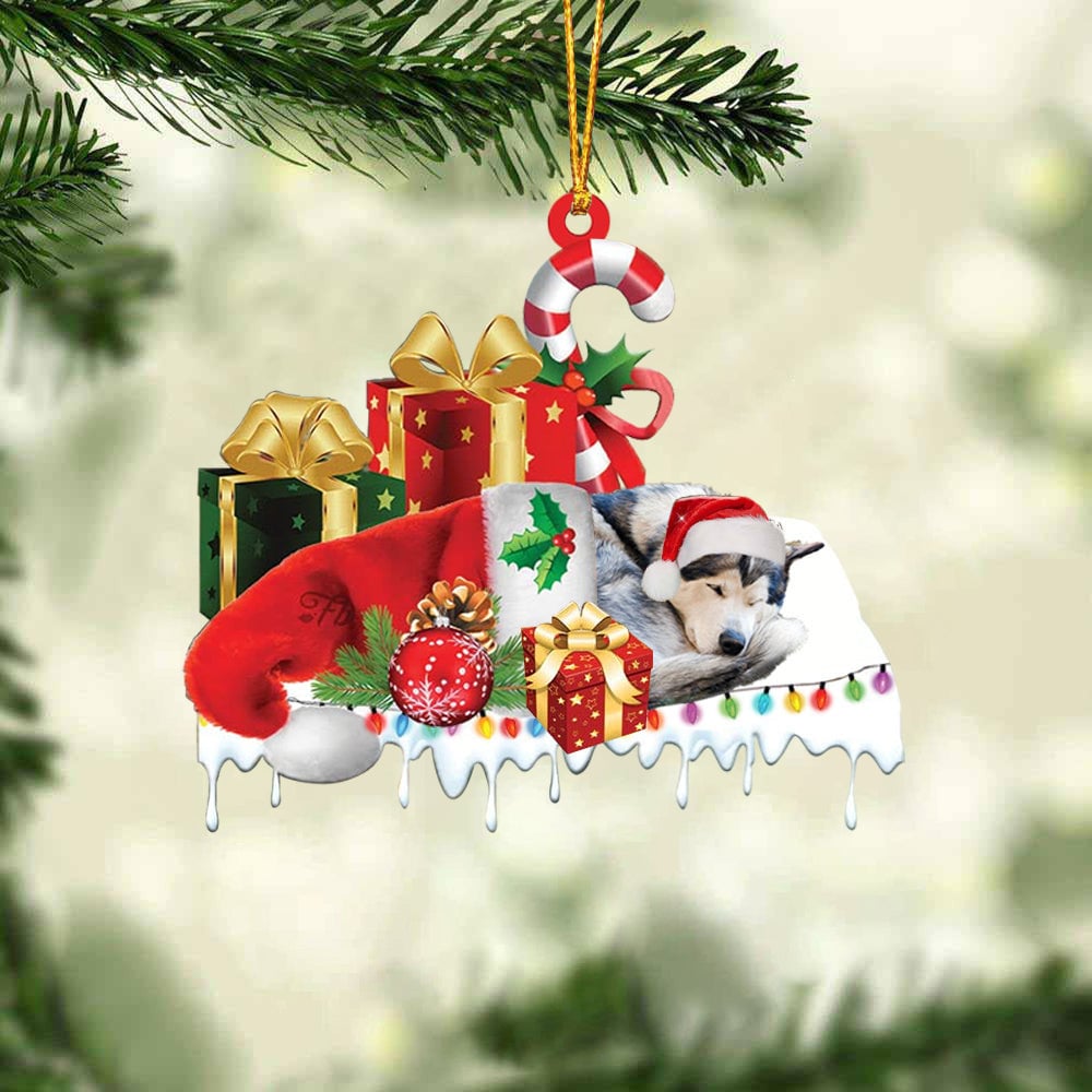 Blisscorners POODLE(WHITE) MERRY CHRISTMAS HANGING ORNAMENT