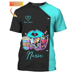 Blisscorners Blue Nurse Personalized 3D Shirt Nursing Tools T-shirt Custom Nurse Life Tshirt