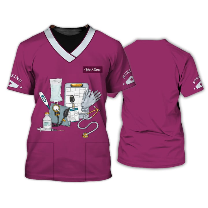 Blisscorners Nurse T-shirt Best For Wearing Nurse Scrubs Custom Nursing Shirt Purple