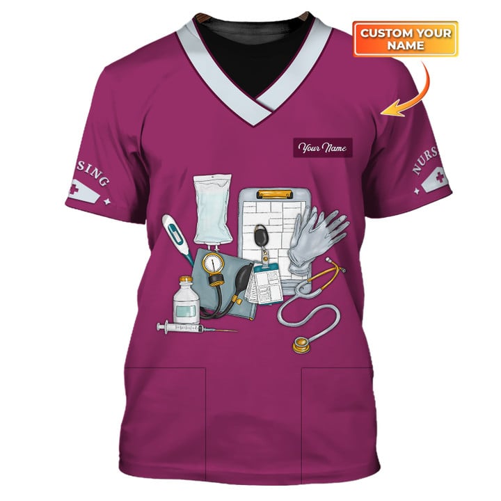 Blisscorners Nurse T-shirt Best For Wearing Nurse Scrubs Custom Nursing Shirt Purple