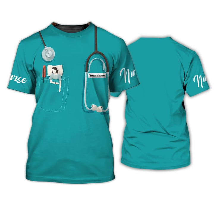 Blisscorners Nurse Tshirt, Nursing Custom Shirts, Nurse Personalized Name 3D All Over Print